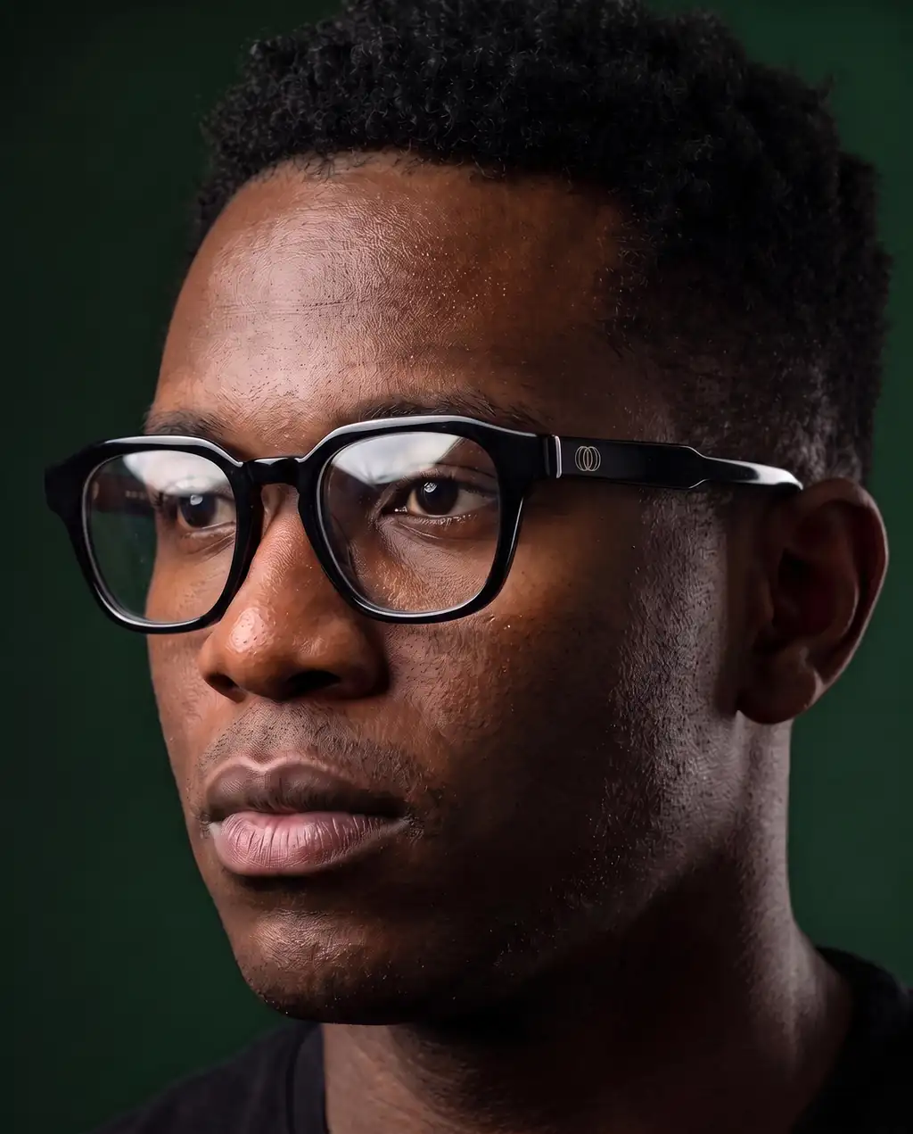 Origo Clear lens, black frame — worn